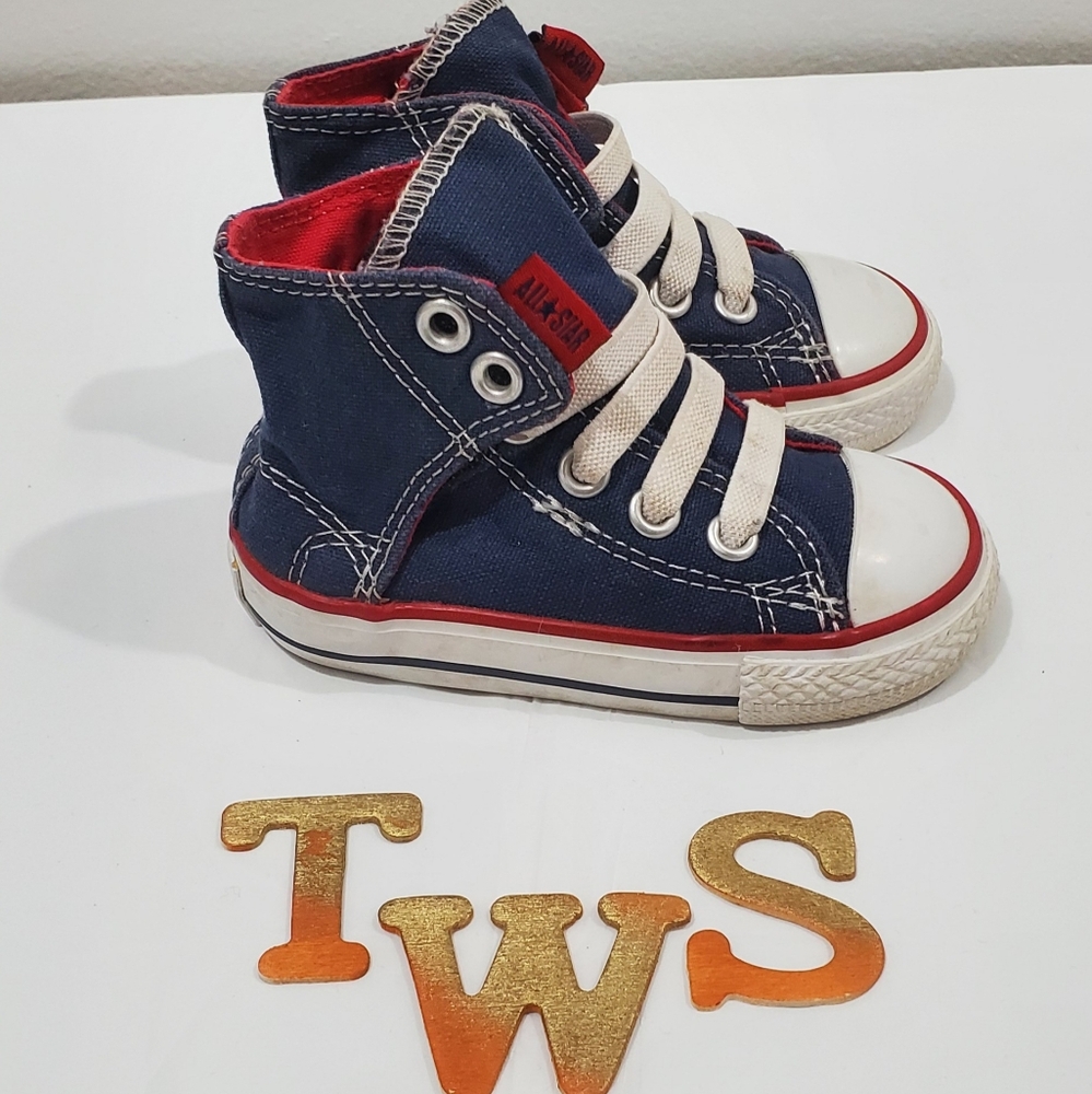 Converse All Star Kids High-Top Sneakers - Blue Red And Withe Sz‎ 5